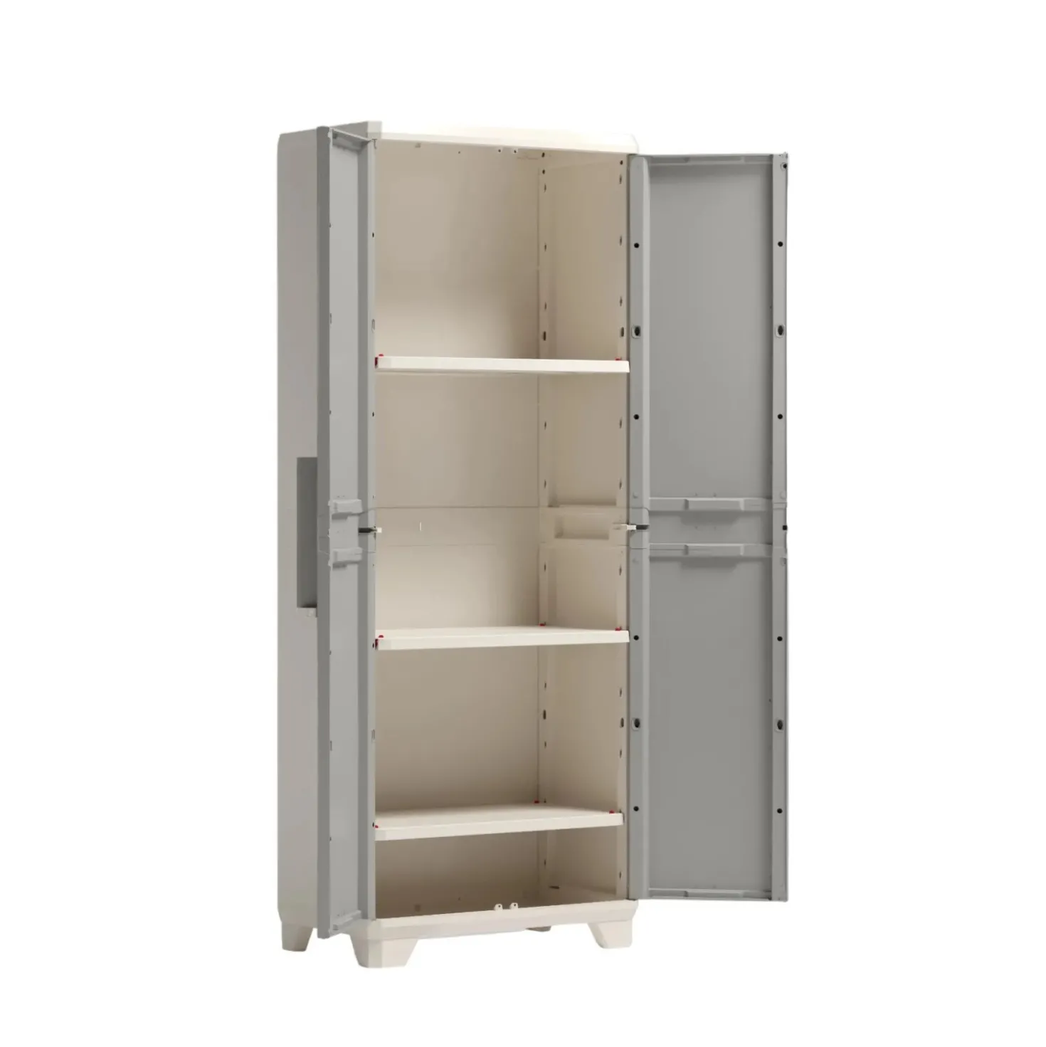 Armadio da esterno alto Linear Wood in plastica 3 ripiani P 15 kg 173x68x39 cm
