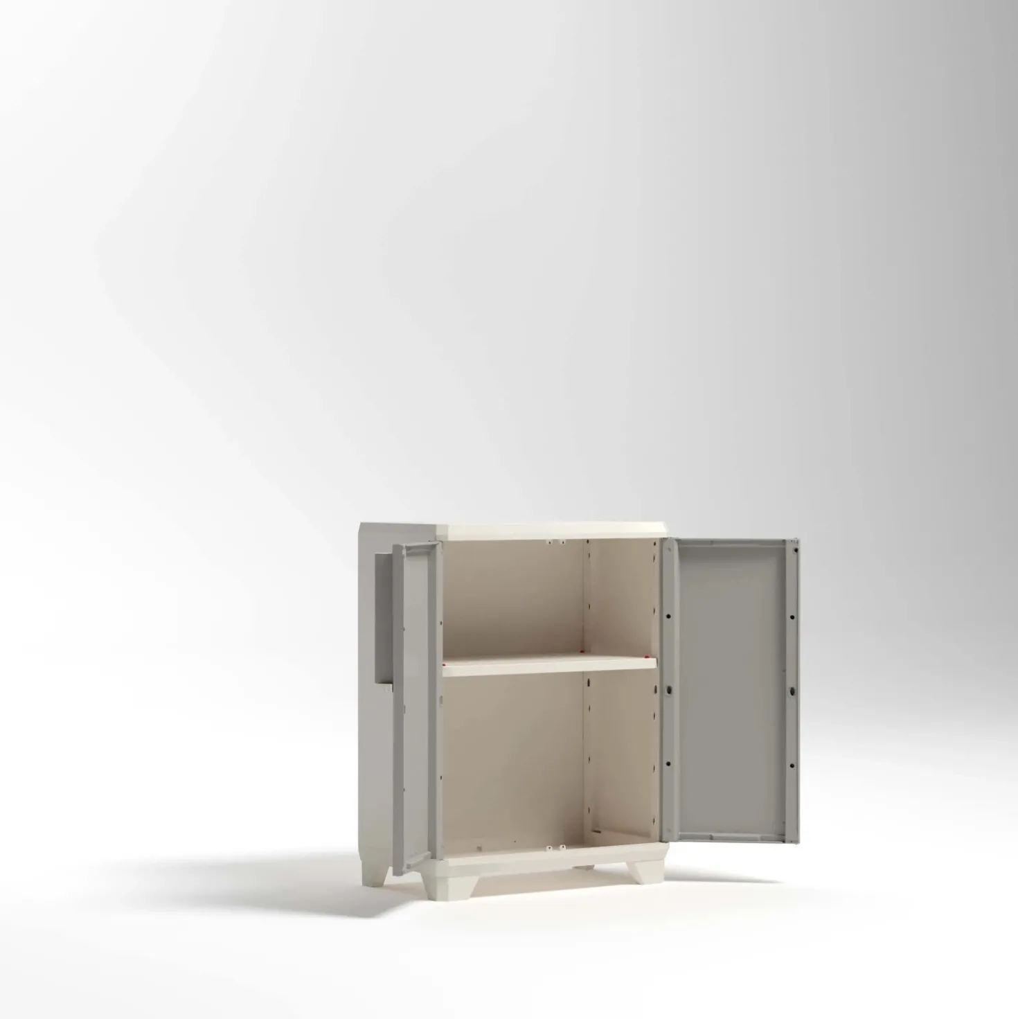 Armadio da esterno basso Linear Wood in plastica 1 ripiano P 15 kg 90x68x39 cm