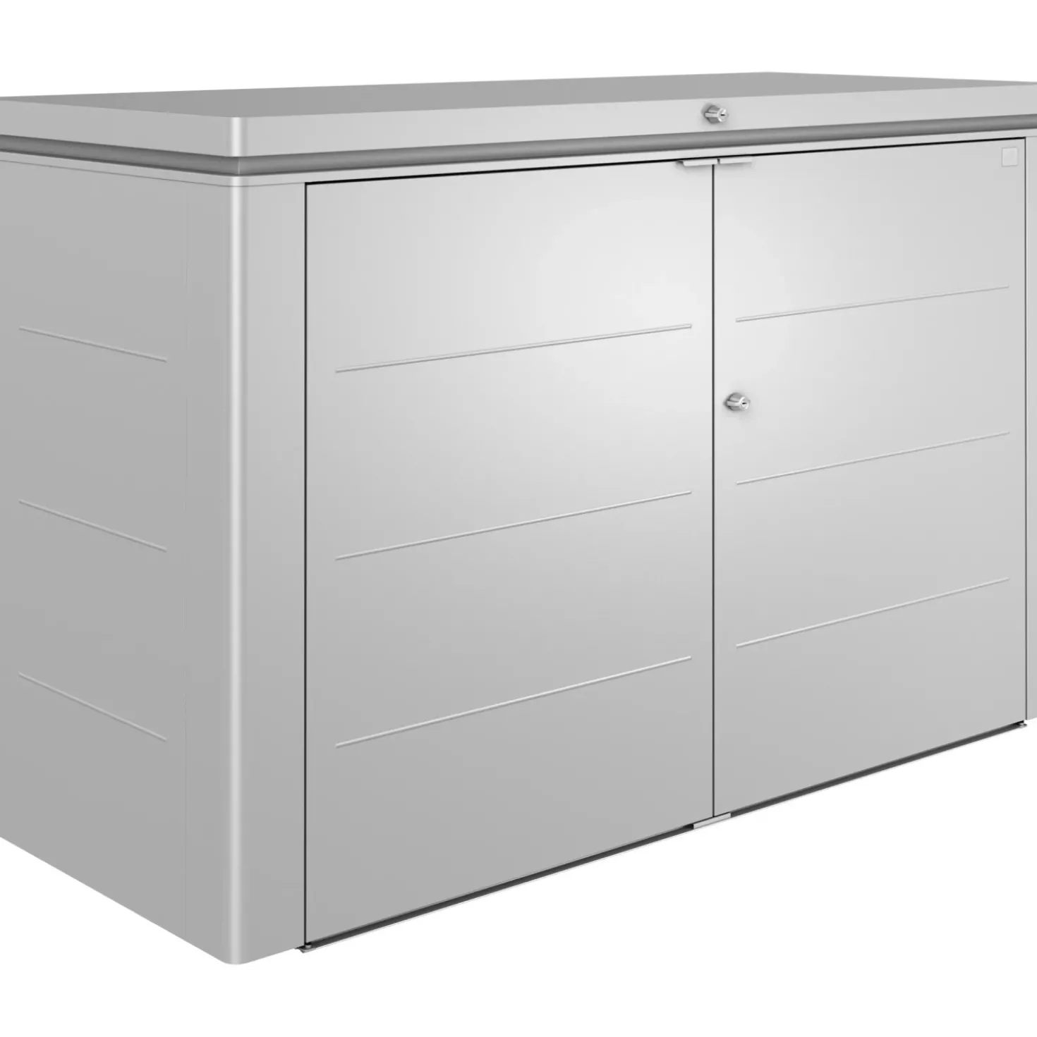 Armadio da esterno basso Biohort HighBoard 200x84x127 cm argento