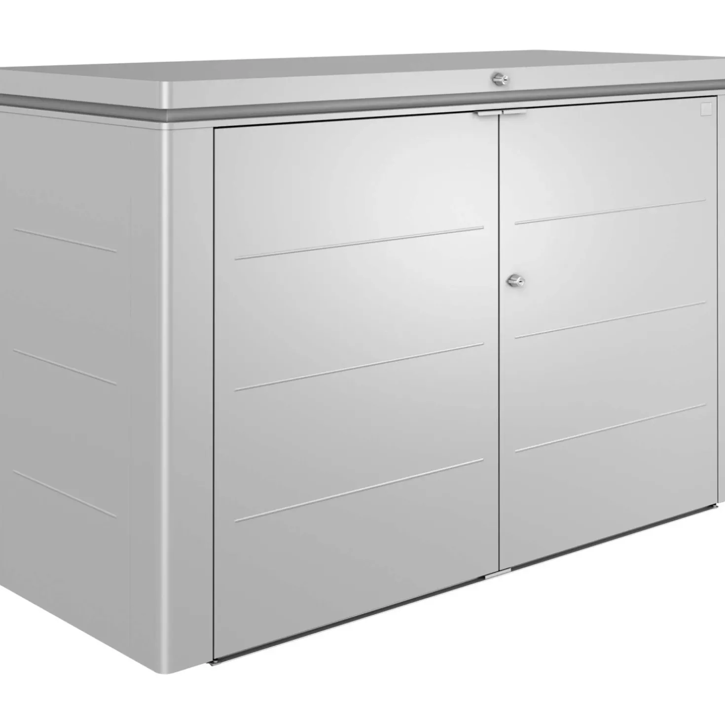 Armadio da esterno basso Biohort HighBoard 200x84x127 cm argento
