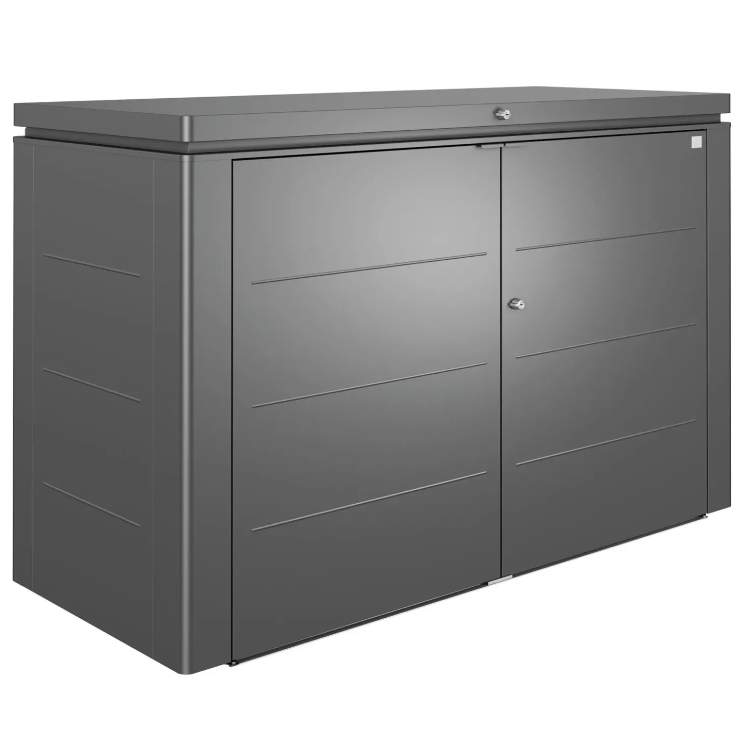 Armadio da esterno basso Biohort HighBoard 200x84x127 cm grigio scuro