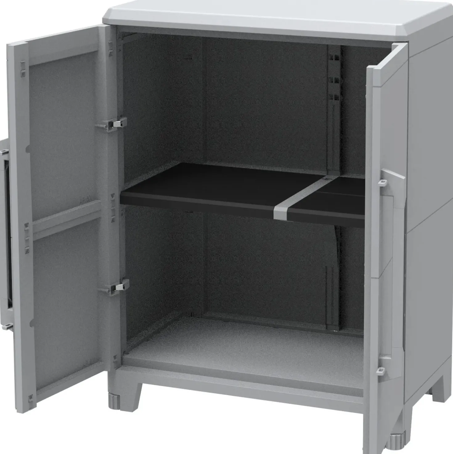 Armadio da esterno basso Transforming 2 in plastica 1 ripiano 78x43,6x101,6 cm