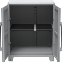 Armadio da esterno basso Transforming 2 in plastica 1 ripiano 78x43,6x101,6 cm