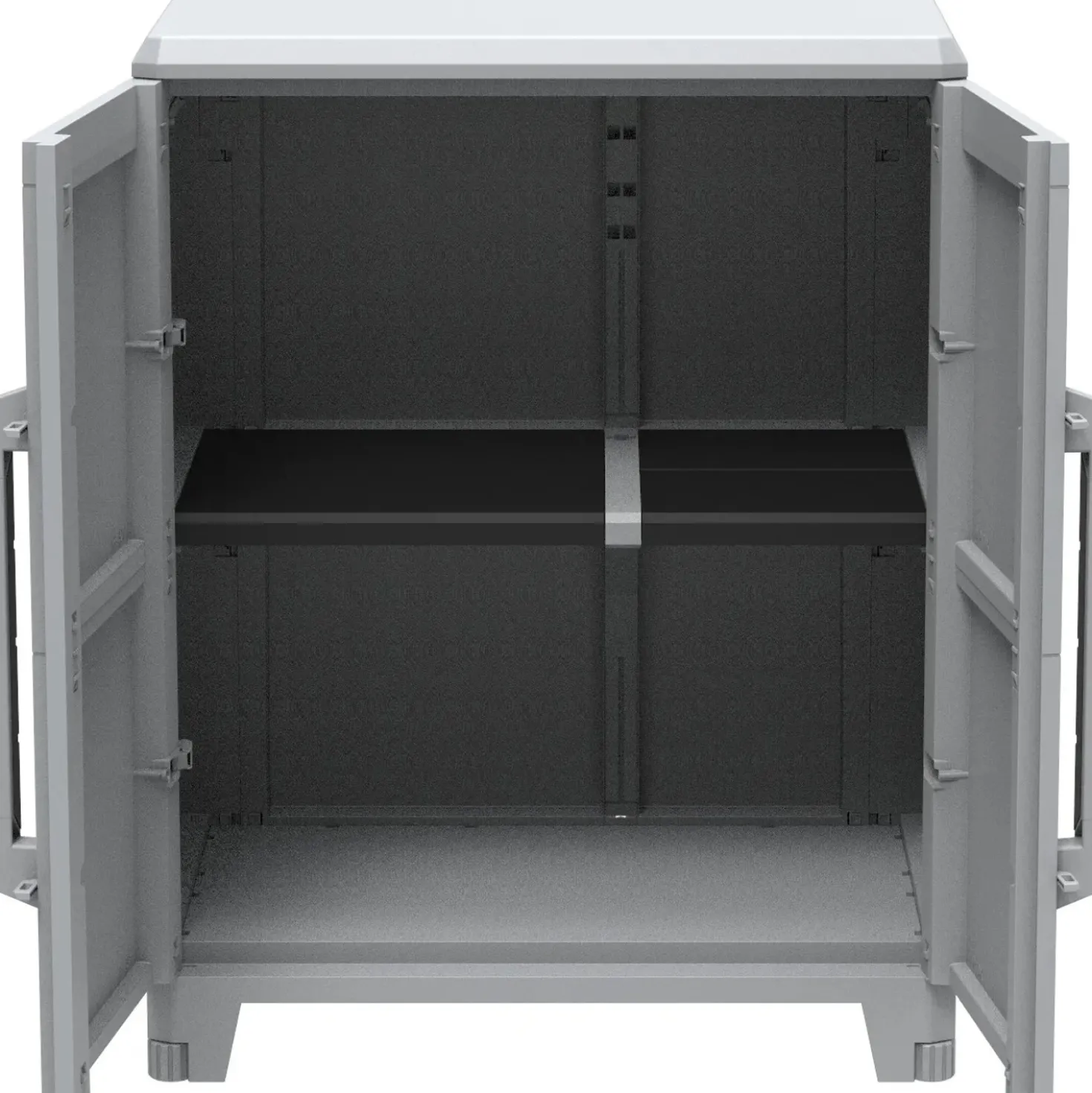 Armadio da esterno basso Transforming 2 in plastica 1 ripiano 78x43,6x101,6 cm