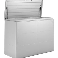 Armadio da esterno basso Biohort HighBoard 160x70x118 cm argento