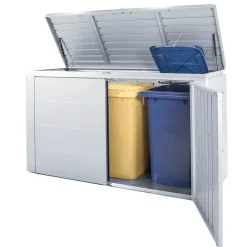 Armadio da esterno basso Biohort HighBoard 160x70x118 cm argento