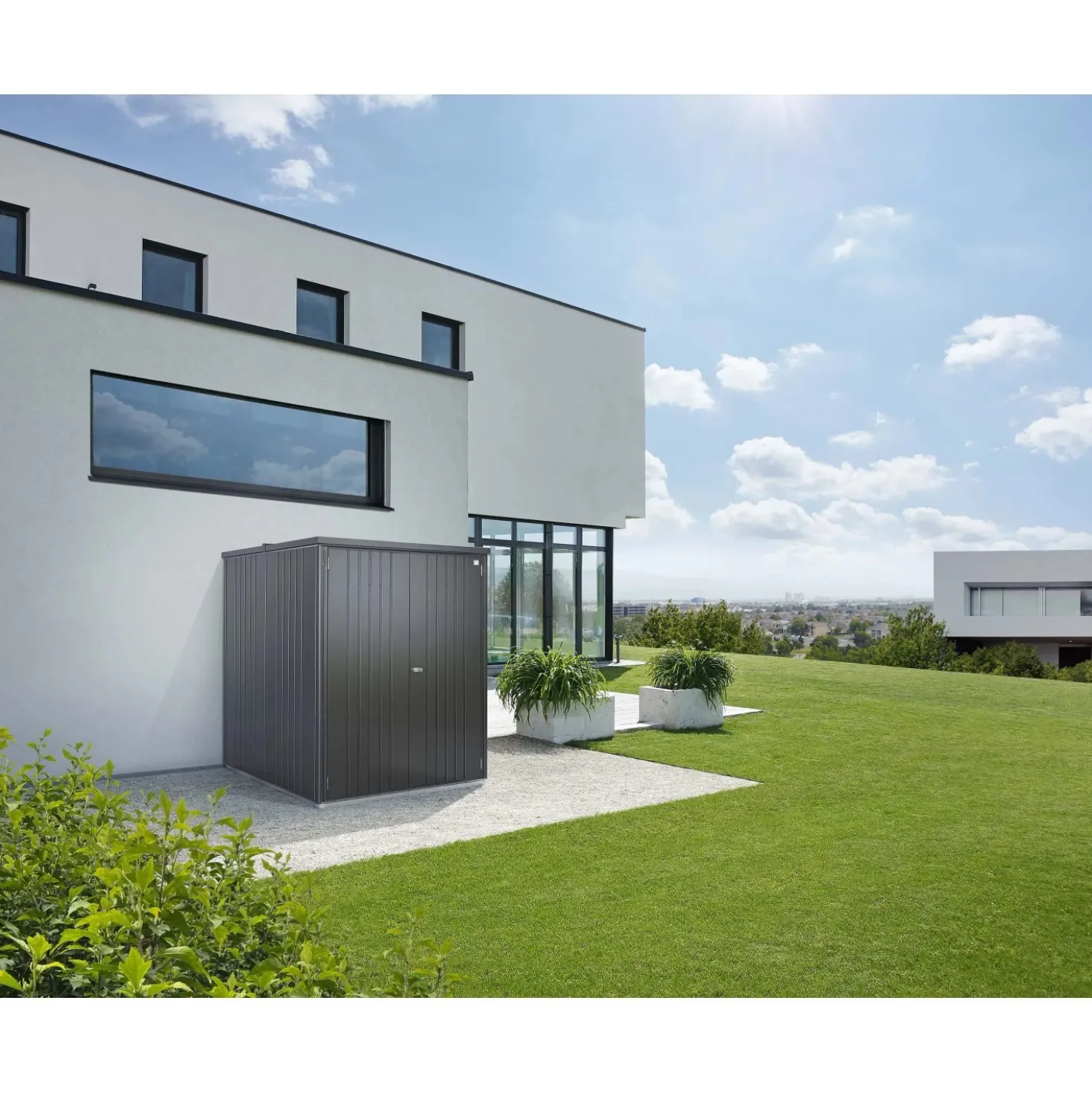 Armadio da esterno Biohort L 150 cm grigio scuro metallizzato