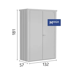 Armadio da esterno Biohort Romeo 181x132x57 cm argento metallizzato