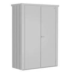 Armadio da esterno Biohort Romeo 181x132x57 cm argento metallizzato