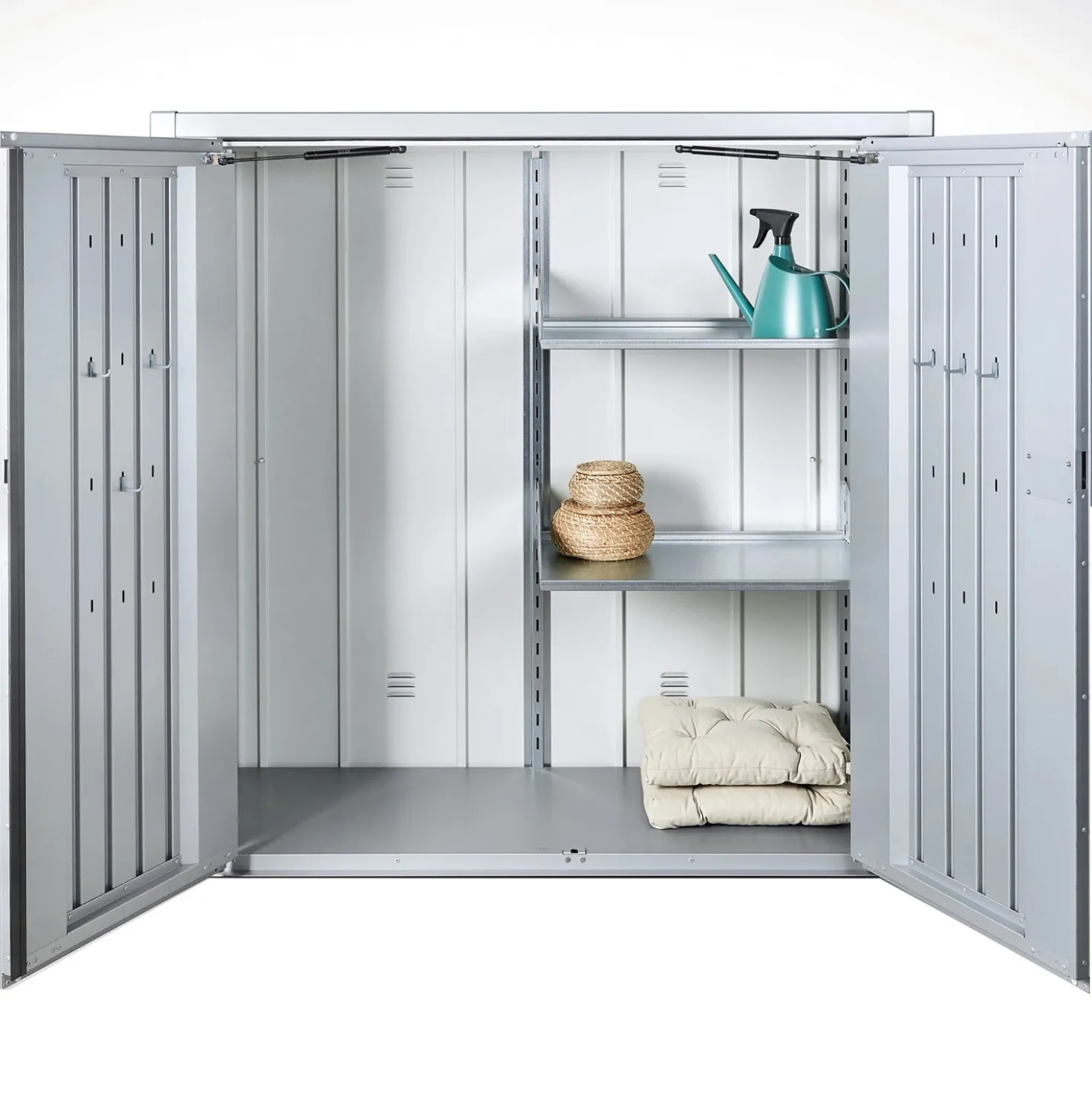 Armadio da esterno Biohort Romeo 140x132x87 cm argento