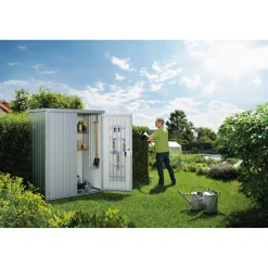 Armadio da esterno Biohort 155x83 cm argento metallizzato