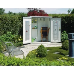 Armadio da esterno Biohort 155x83 cm argento metallizzato