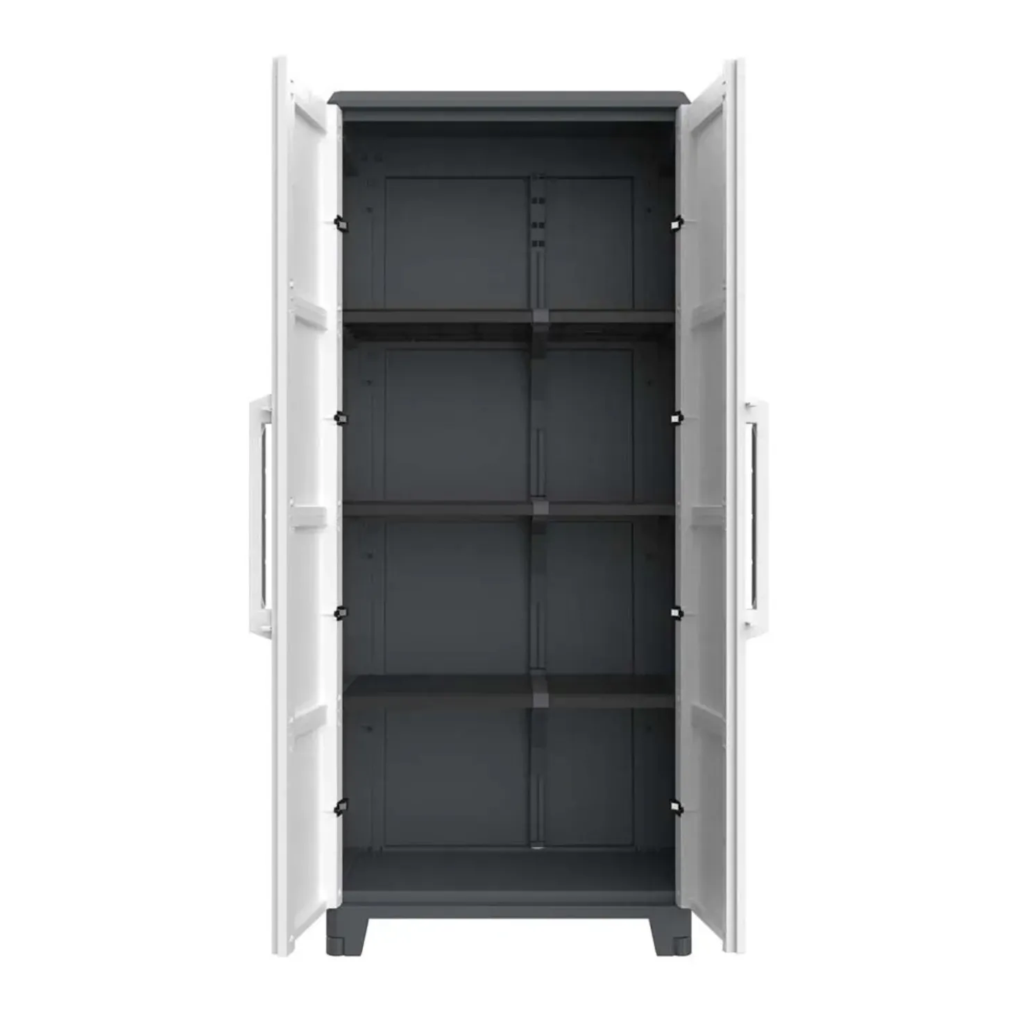 Armadio Terry a 2 ante con 3 ripiani modulabili grigio