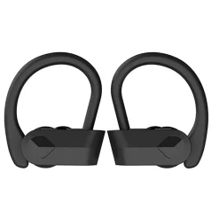 Auricolari stereo bluetooth con archetto ergonomico microfono e controlli Nero
