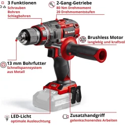 Avvitatore a percussione a batteria Einhell TP-CD 18/80 Li-i BL Solo