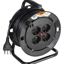 Avvolgicavo Bticino 16A 4 prese polivalenti cavo 15 m nero