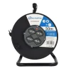 Avvolgicavo elettrico H05VV-F 3G1,5 mm² 4 prese polivalenti 50 m nero