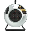 Avvolgicavo elettrico senza cavo in metallo 4 prese 10/16A 50 m