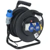Avvolgicavo Industriale 2 prese CEE IP44 H07RN-F 3G2.5. 25 m Nero