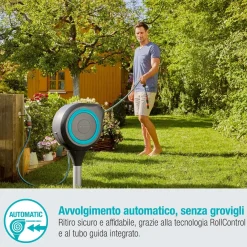 Avvolgitubo da giardino automatico Gardena Rollup M tubo da 20 m Ø 11 mm