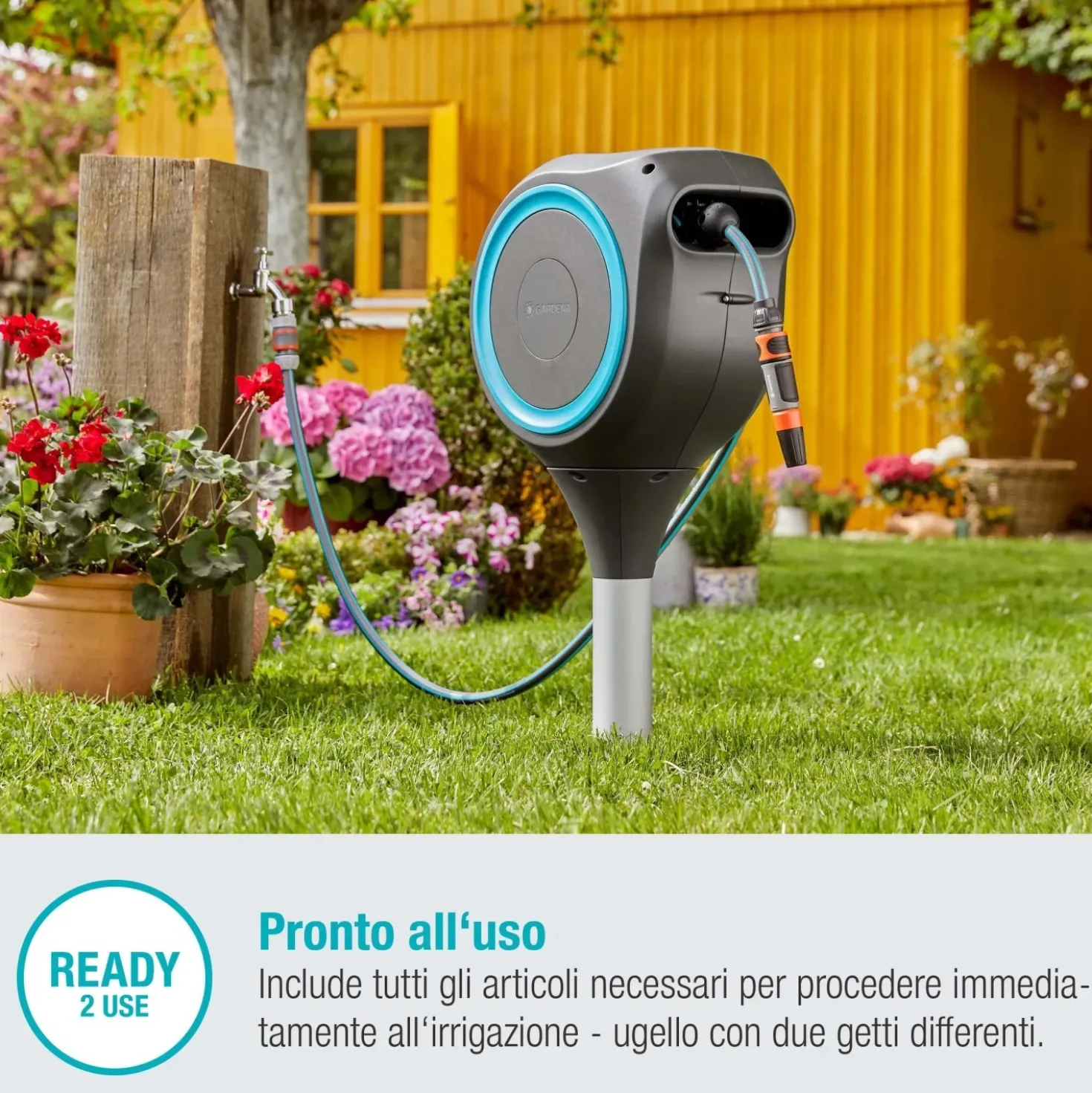 Avvolgitubo da giardino automatico Gardena Rollup M tubo da 20 m Ø 11 mm