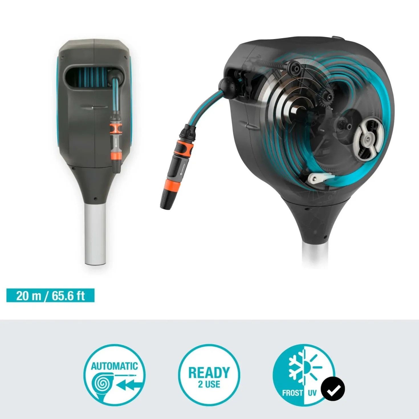 Avvolgitubo da giardino automatico Gardena Rollup M tubo da 20 m Ø 11 mm