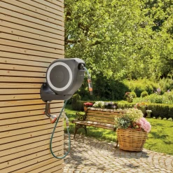 Avvolgitubo da parete automatico Rollup S Gardena tubo da 15 m Ø 11 mm
