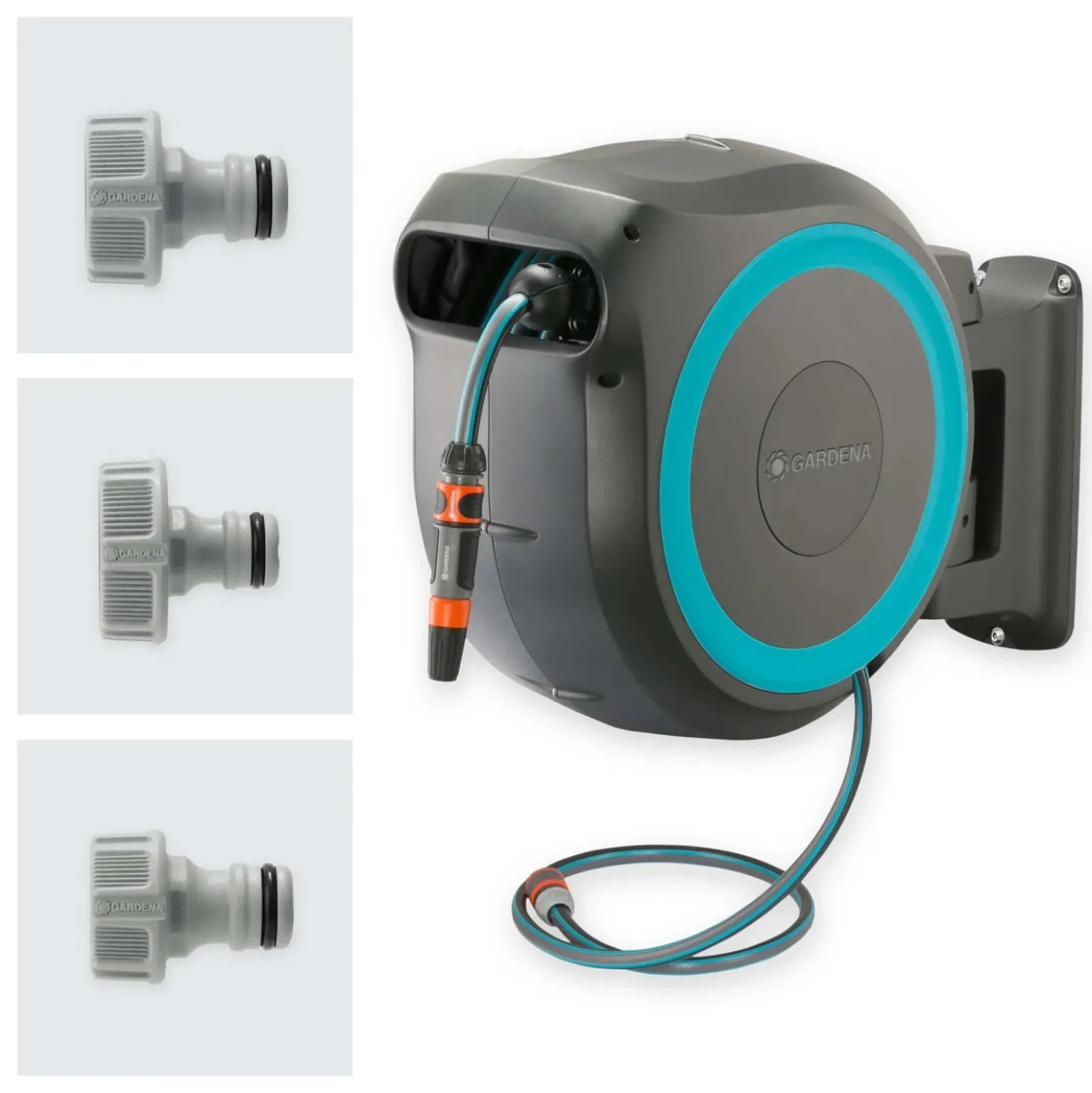 Avvolgitubo da parete automatico Rollup L Gardena tubo da 30 m Ø 13 mm
