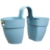 Balconiera Vibia Flower Twin blu in plastica Ø 38 cm