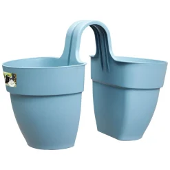 Balconiera Vibia Flower Twin blu in plastica Ø 38 cm
