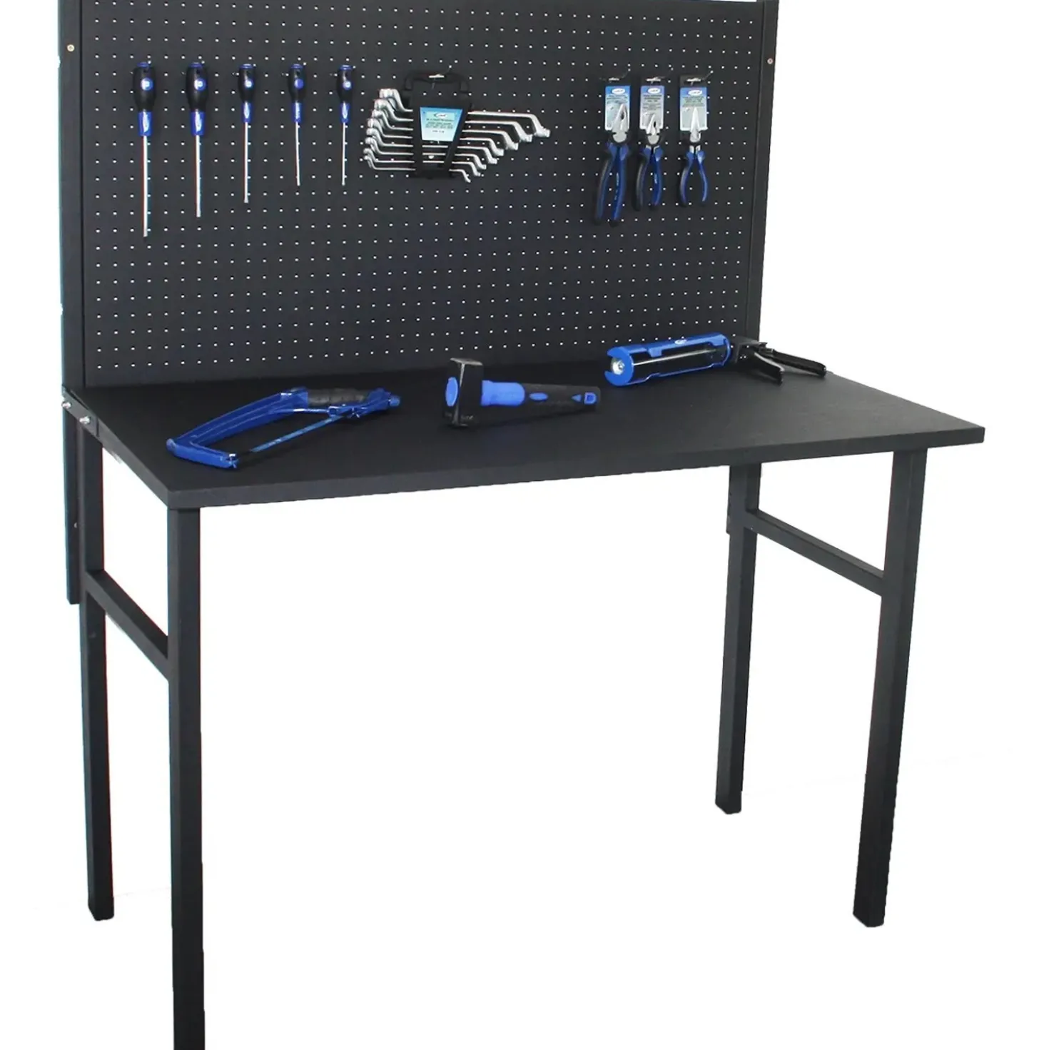 Banco da lavoro richiudibile in metallo 120x66,5x144 cm