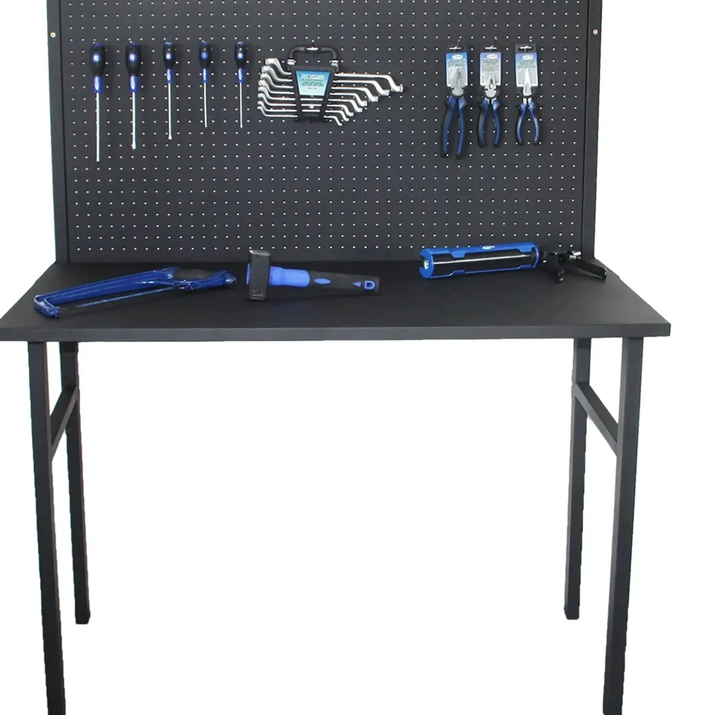 Banco da lavoro richiudibile in metallo 120x66,5x144 cm