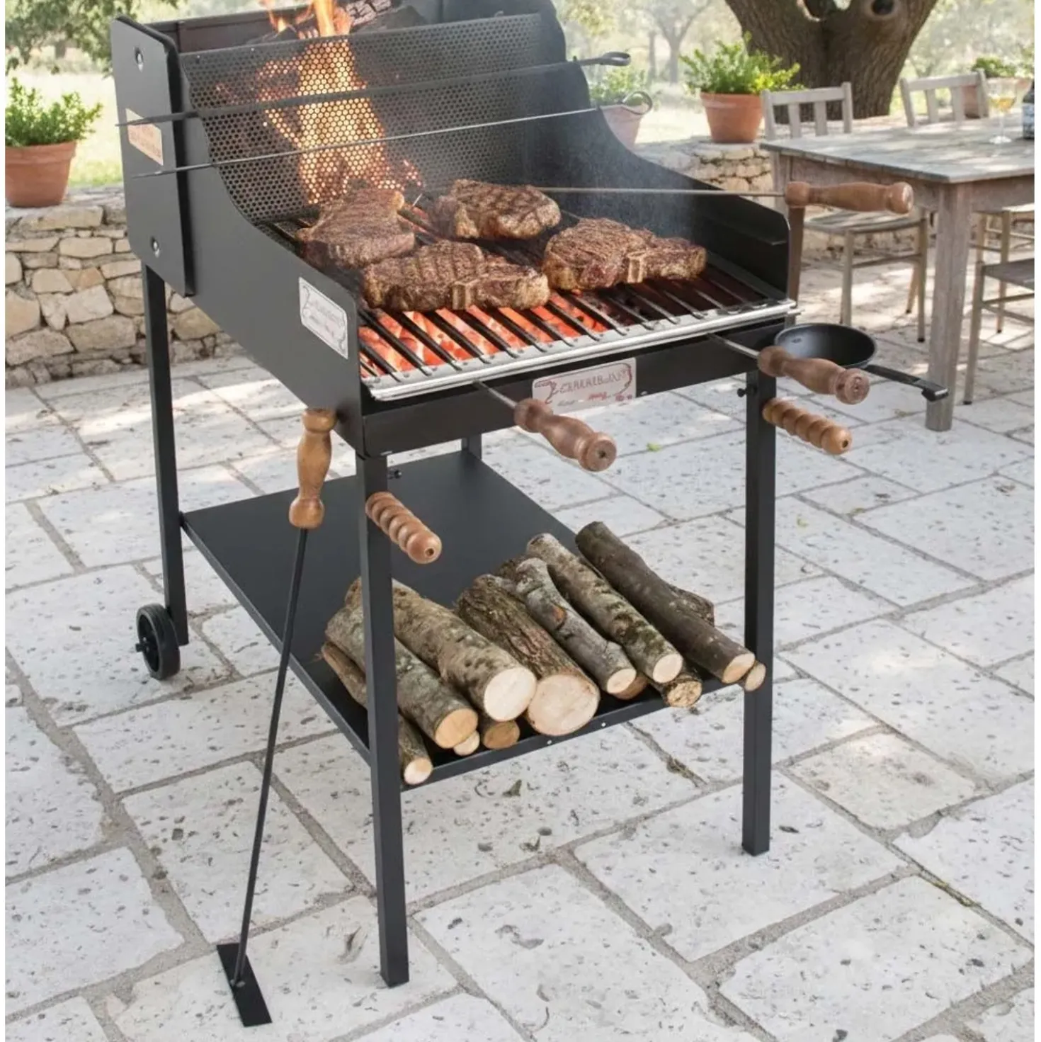 Barbecue a carbone e legna Cruccolini Fuocone Inox mod BA41