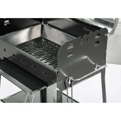 Barbecue a carbonella Garda nero con ripiano laterale e coperchio