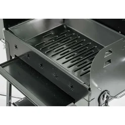 Barbecue a carbonella Garda nero con ripiano laterale e coperchio