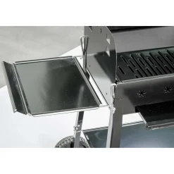Barbecue a carbonella Garda nero con ripiano laterale e coperchio