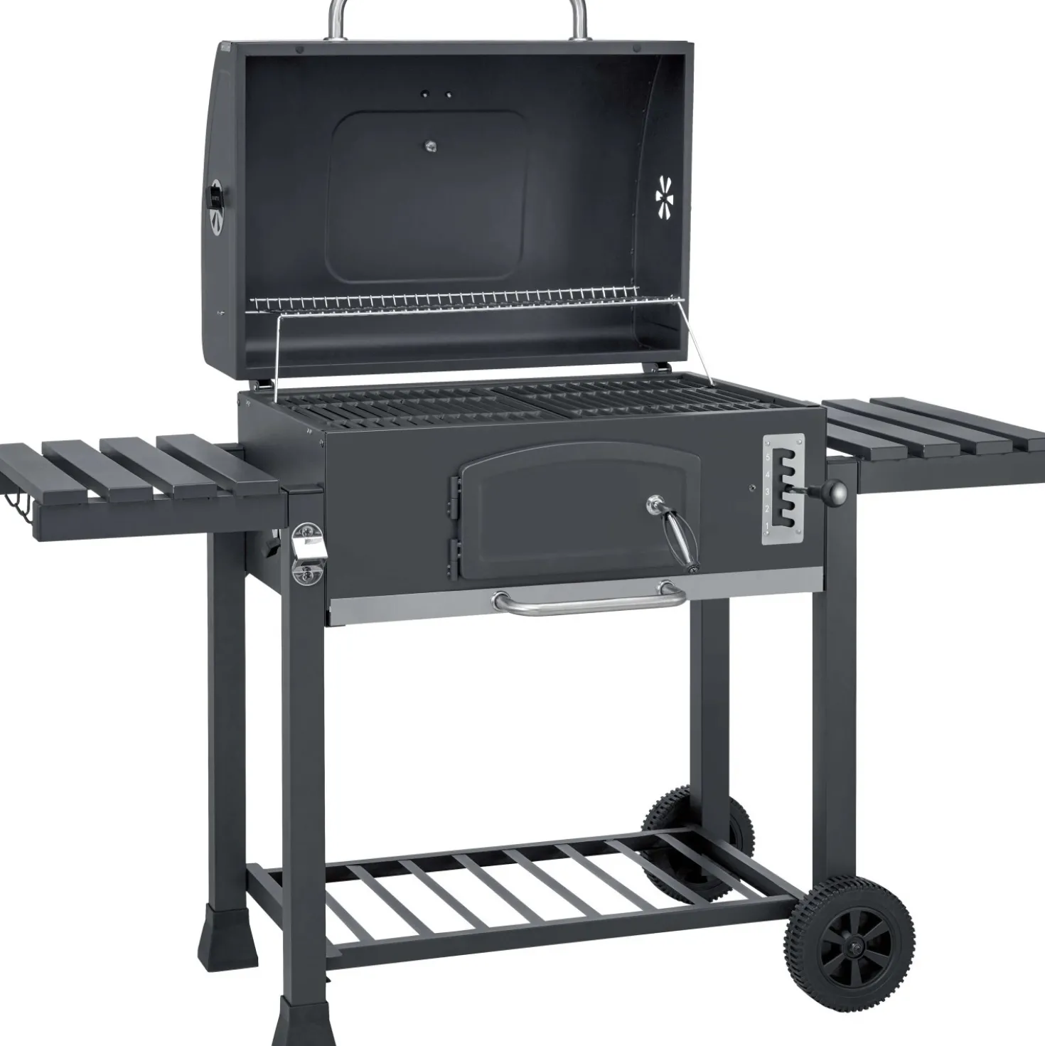 Barbecue a carbonella Jamestown Jaxon XL nero griglia 70x46 cm