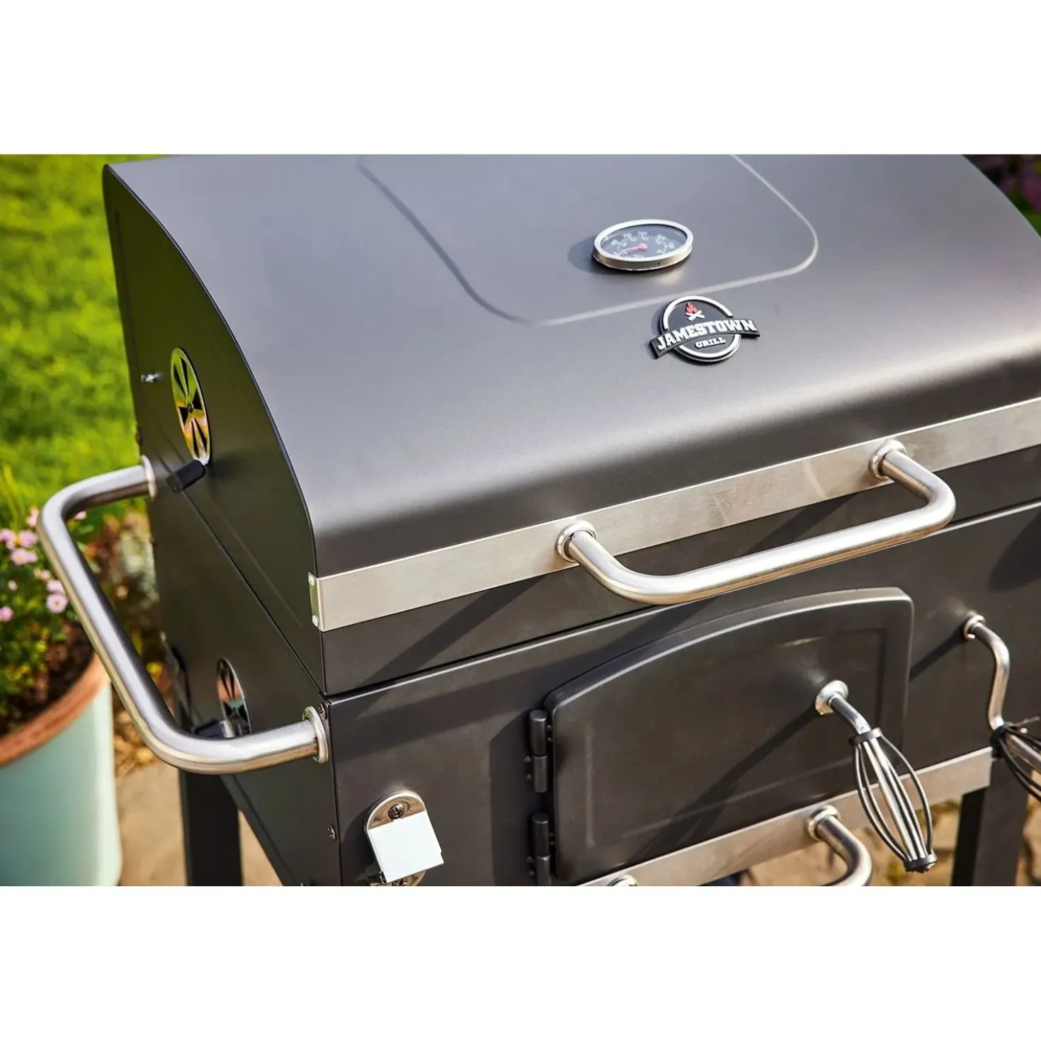 Barbecue a carbonella Jamestown Jaxon nero griglia 57x41.5cm