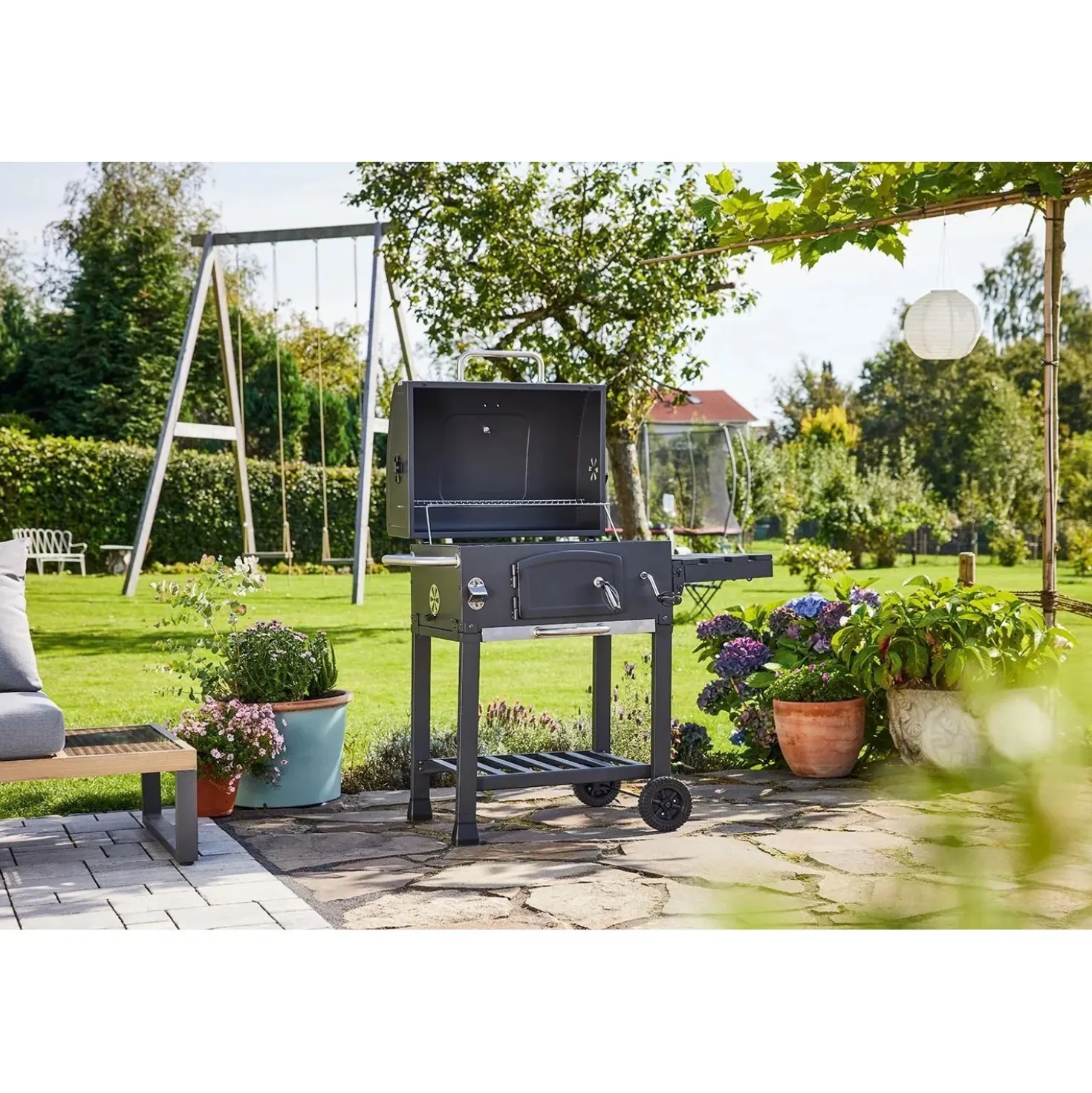 Barbecue a carbonella Jamestown Jaxon nero griglia 57x41.5cm