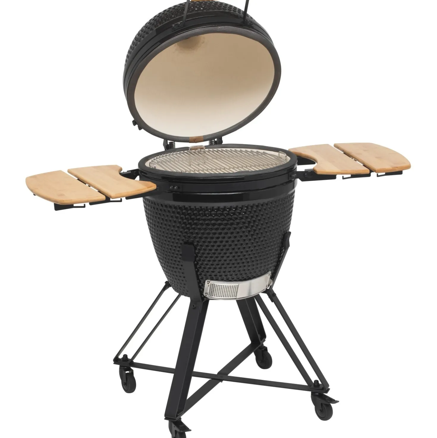 Barbecue a carbonella Jamestown Marwin L nero con ripiani laterali