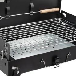 Barbecue a carbonella pieghevole da campeggio nero