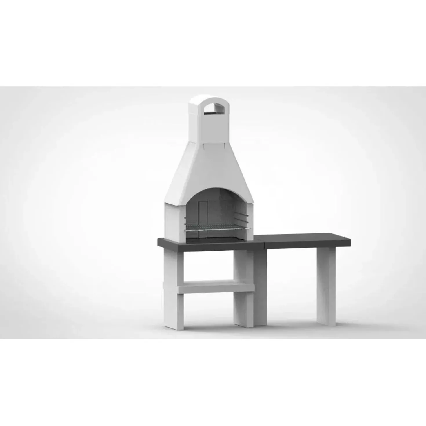 Barbecue a carbonella Pistoia XL con piano laterale griglia 59x40 cm