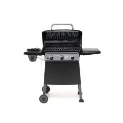 Barbecue a gas Diablox 3 bruciatori nero con fornello laterale