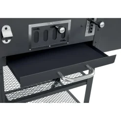 Barbecue a gas e carbonella Jamestown Drake nero con affumicatore