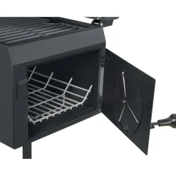 Barbecue a gas e carbonella Jamestown Drake nero con affumicatore