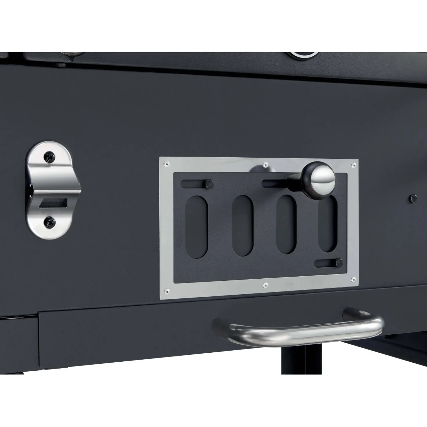 Barbecue a gas e carbonella Jamestown Drake nero con affumicatore