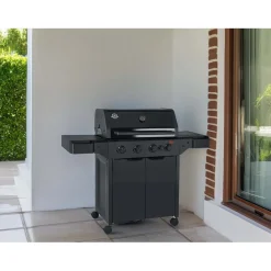 Barbecue a gas Jamestown 4 bruciatori nero 144x56x118 cm
