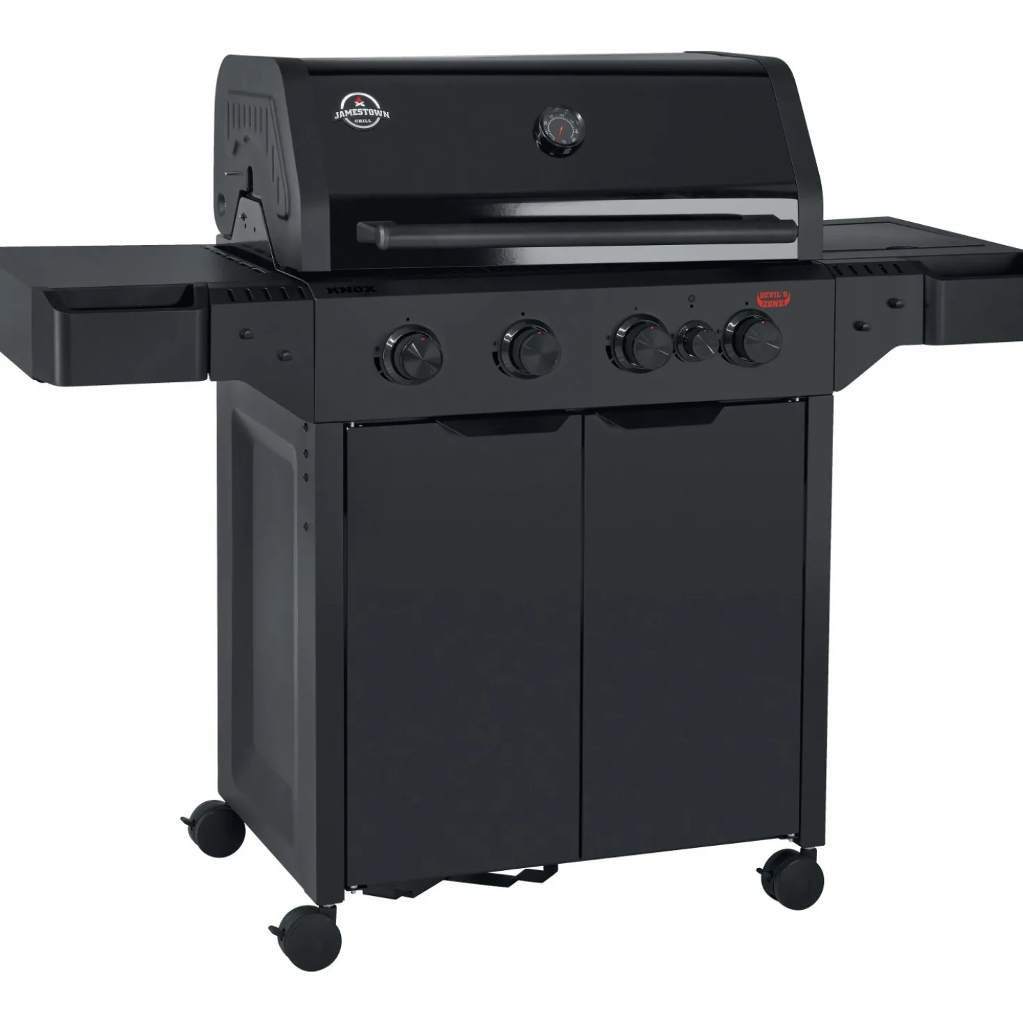 Barbecue a gas Jamestown 4 bruciatori nero 144x56x118 cm