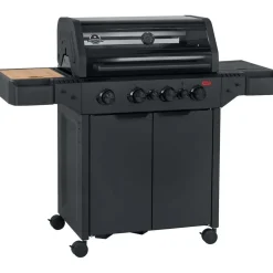 Barbecue a gas Jamestown Knox II 4 bruciatori con fornello laterale nero