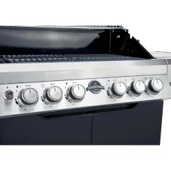 Barbecue a gas Jamestown Knox 4 bruciatori nero e argento 20,5kW